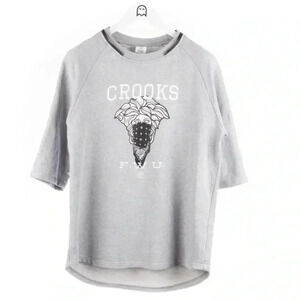 Vintage Crooks & Castles T-Shirt Crools F.W.U Print Gray Sz L